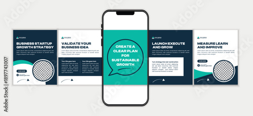Corporate Business Growth Strategy Social Media Carousel Post Design Template