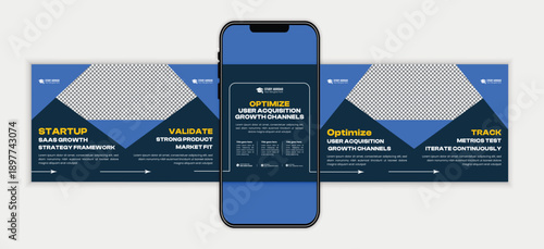 Corporate Business Growth Strategy Carousel Social Media Template