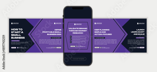 Corporate Business Growth Strategy Carousel Social Media Template