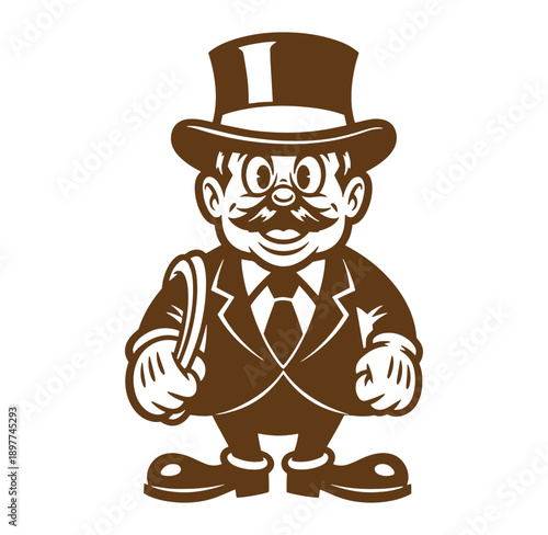 monopoly man wearing suit and top hat holding magnifying glass