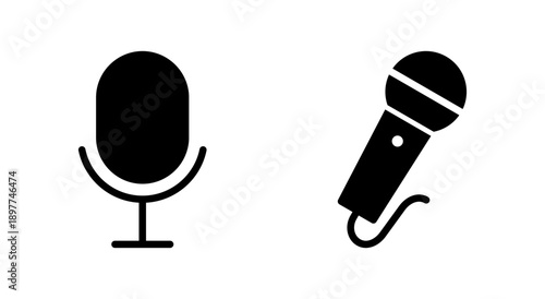 Microphone icon symbol for apps and websites. karaoke sign and symbol