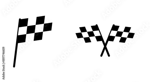 Racing flag icon symbol for apps and websites. race flag sign and symbol.Checkered racing flag icon