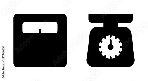 Scales icon symbol for apps and websites. Weight scale sign and symbol