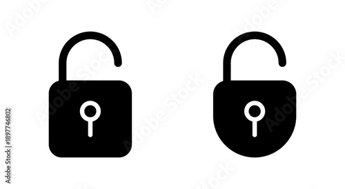 Unlock icon symbol for apps and websites. Unlock sign and symbol. unlocked padlock icon