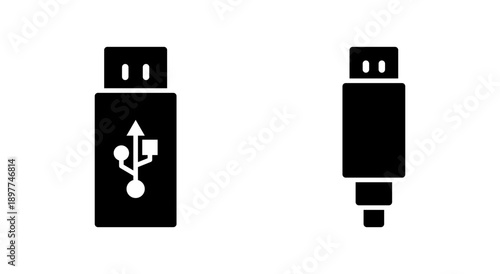 Usb icon symbol for apps and websites. usb charging. Flash disk sign and symbol. flash drive sign.