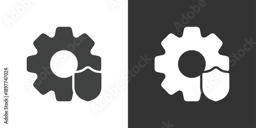 System Security Settings icon. Solid glyph series icon