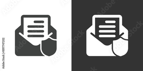 Email Message Security icon. Solid glyph series icon