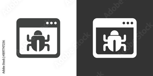 Software Bug Detection icon. Solid glyph series icon