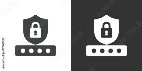 Secure Shield Password icon. Solid glyph series icon