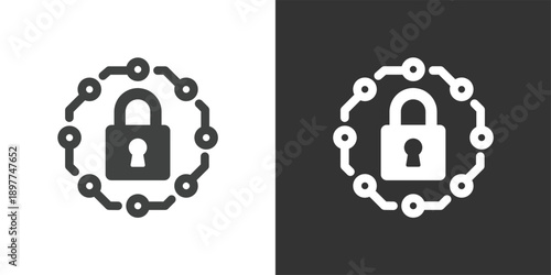 Centralized Network Protection icon. Solid glyph series icon