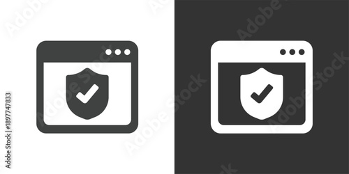 Secure Browser Window icon. Solid glyph series icon