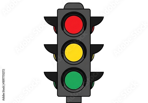 Traffic Light Illustration - Red, Yellow, and Green Signals.