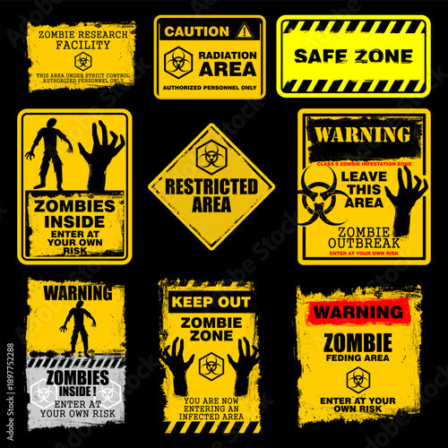 Sign set of  zombie zone