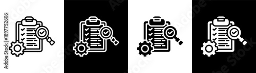 evaluation white icon set design