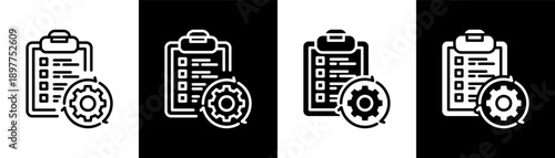 plan white icon set design