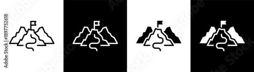 challenge white icon set design