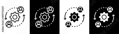 cange management white icon set design