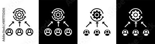 integration white icon set design
