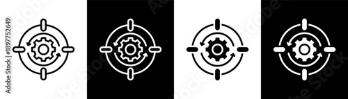 focus white icon set design