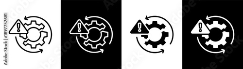 failure white icon set design