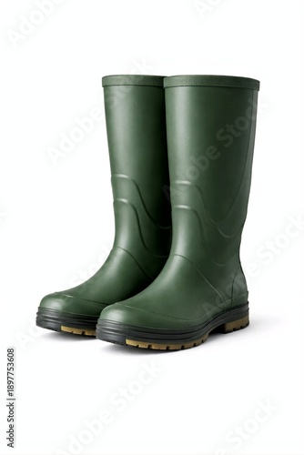 Wallpaper Mural Green Rubber Gardening Boots Isolated on White Background Torontodigital.ca