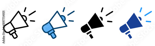 Megaphone Icon Multiple Style Vector Collection   