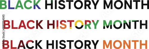 Red Chinese lion dance mask traditional holiday icon set with Happy New Year 2027 calligraphy and Celebrating Black History Month African woman silhouette vector.