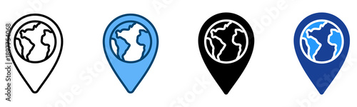Global Location Icon Multiple Style Vector Collection   