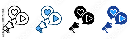 Social Marketing Icon Multiple Style Vector Collection   