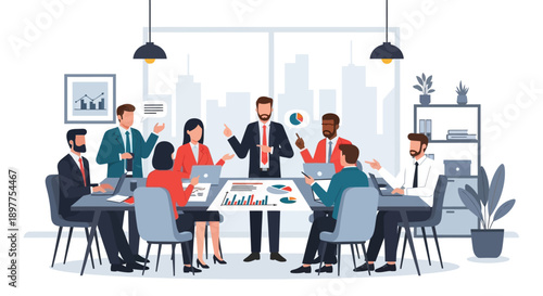 Business Colleagues Discussing Project Around Table.