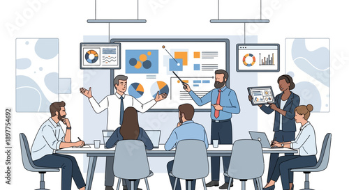 Business Team Meeting Presentation Discussion.