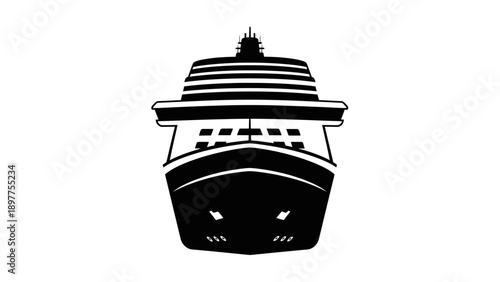 Large Cruise Ship Front View.