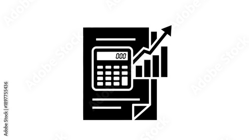 Calculator with growing graph and arrow.