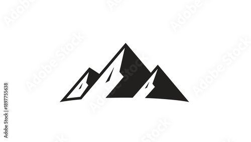Black Mountain Peaks Icon Graphic Design.