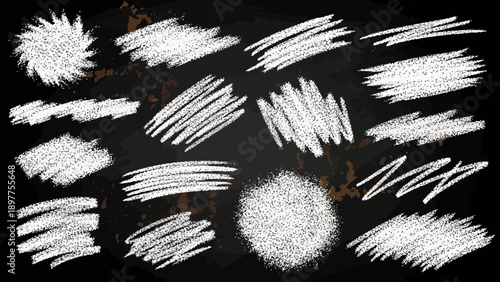 Collection of white brush strokes.