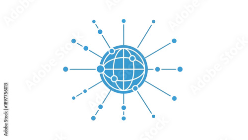 Blue Globe with Connecting Lines.