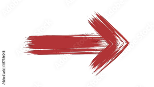 Red Brush Arrow Sign Direction Symbol.