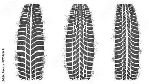 Three Different Car Tires Side By Side.