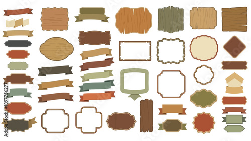 Collection of various brown shapes.