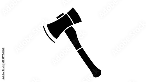 Black silhouette of a single axe.