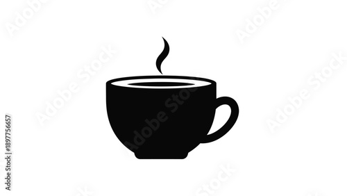 Hot Beverage Cup with Steam Rising.