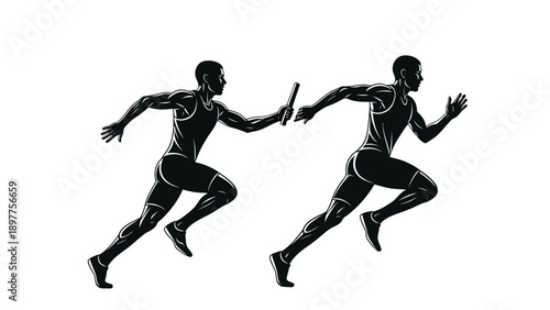 Two athletes running side by side.