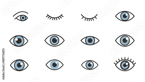 Collection of human eye illustrations.