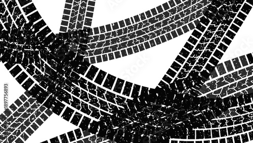 Tire Tracks on a Road Surface.