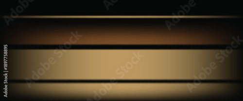 Dark gold gradient background studio with two lights shiny abstract pattern, modern and luxury empty room interior for premium product display lighting. eps 10