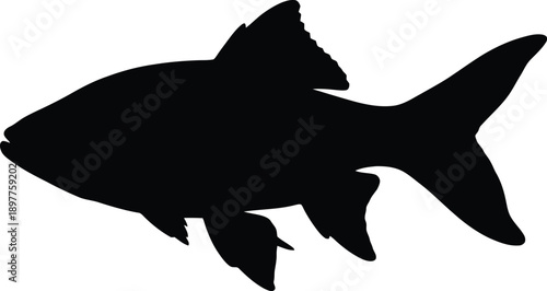 Majestic shark silhouette against vibrant blue ocean background