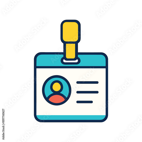ID badge with clipped card holder icon
