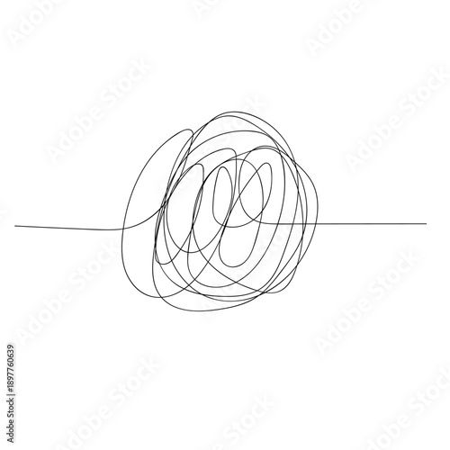 Mental Health Chaotic Scribble Line Art