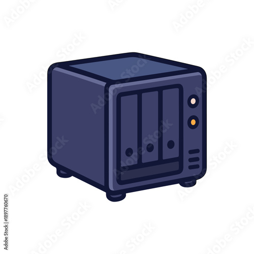 Network attached storage device flat vector illustration