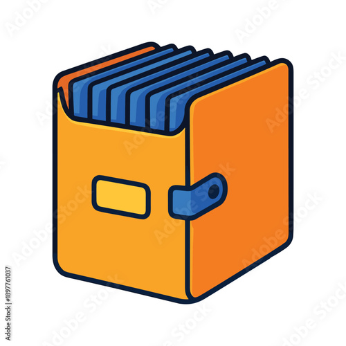 Card file organizer with tab dividers flat vector